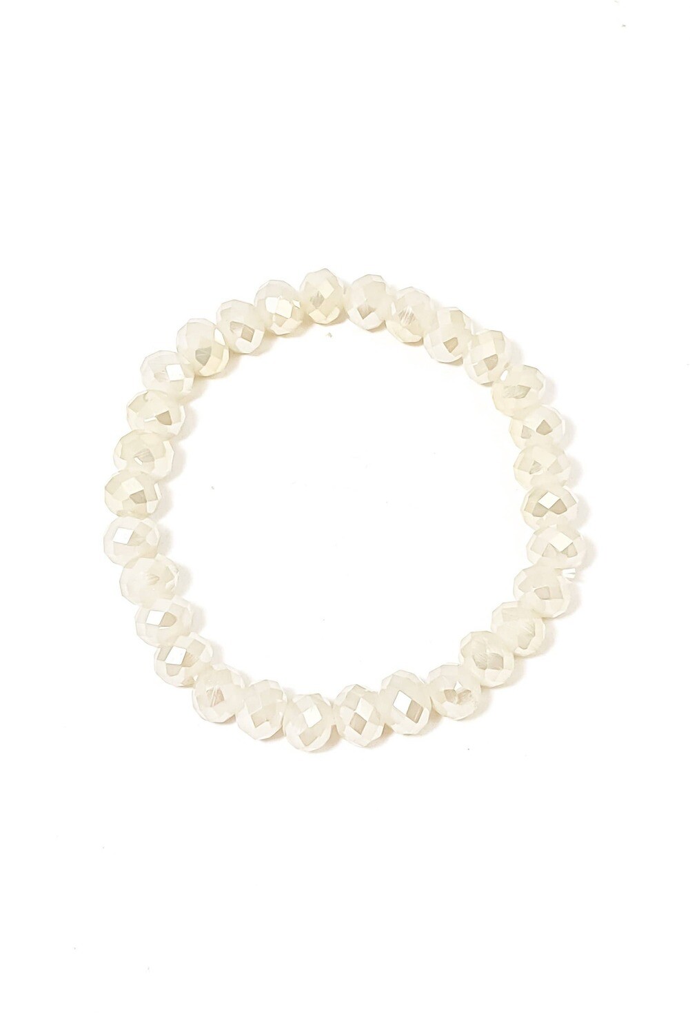 White Iridescent Beaded Bracelet