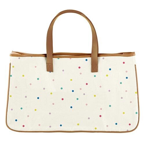 Colorful Dots Canvas Tote