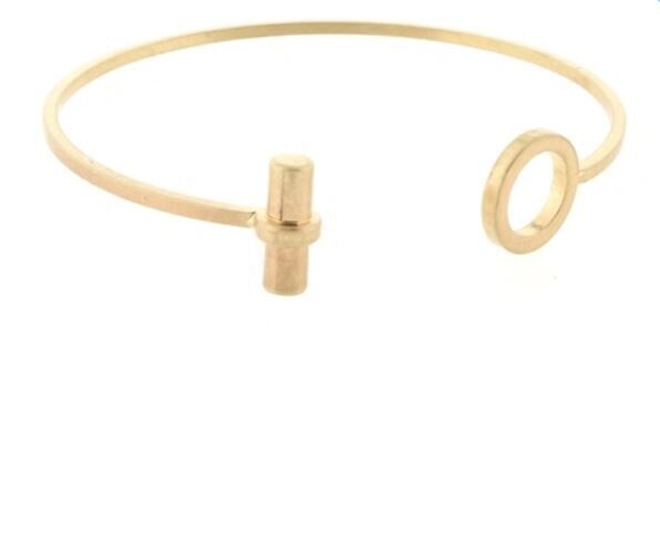 Gold Bar & Circle Cuff Bracelet