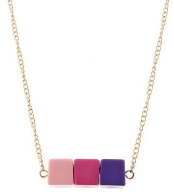 Kids Purple Color Block Necklace