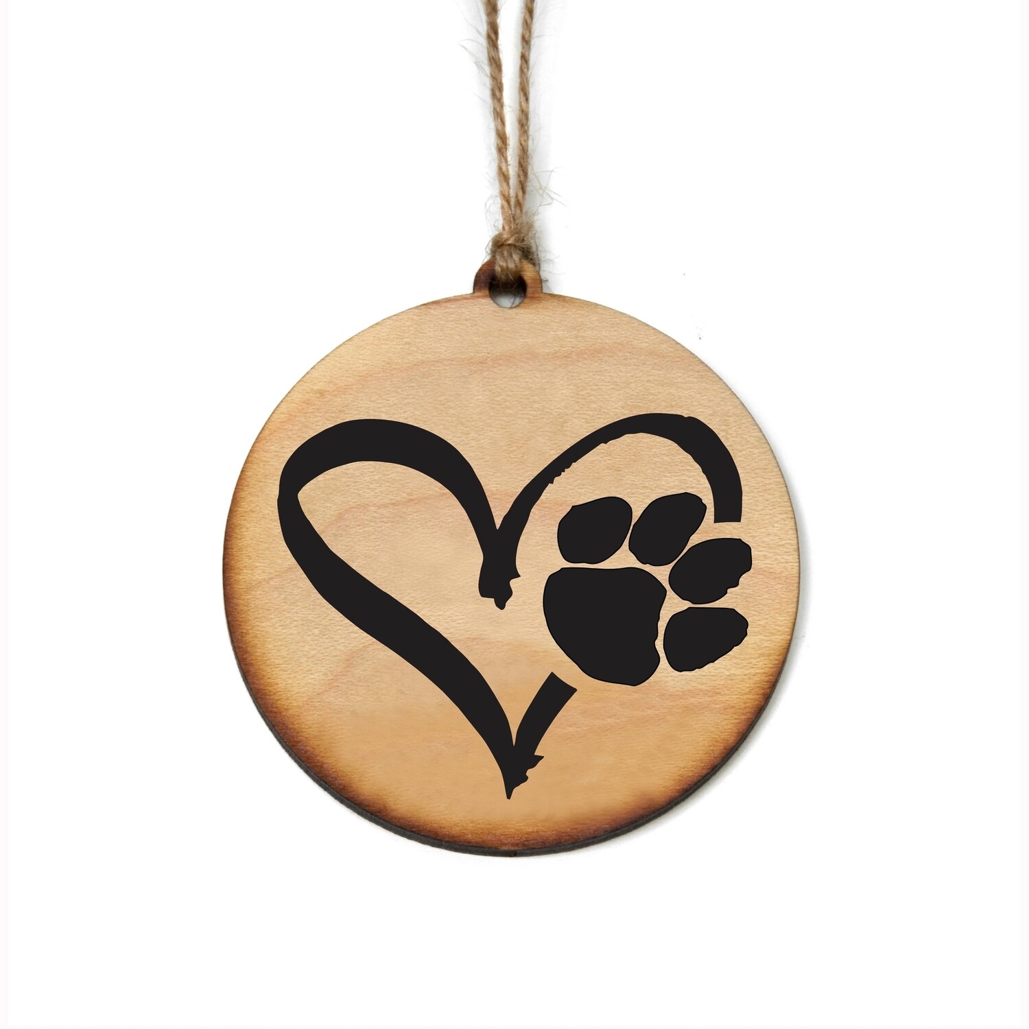 Puppy Heart Wood Ornament