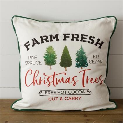Farm Fresh Christmas Trees Reversible Pillow
