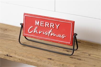 Gather/Merry Christmas Two-Sided Metal Sign