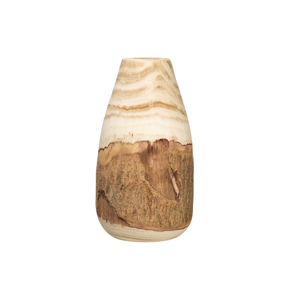 Paulownia Wood Vase w Live Edge