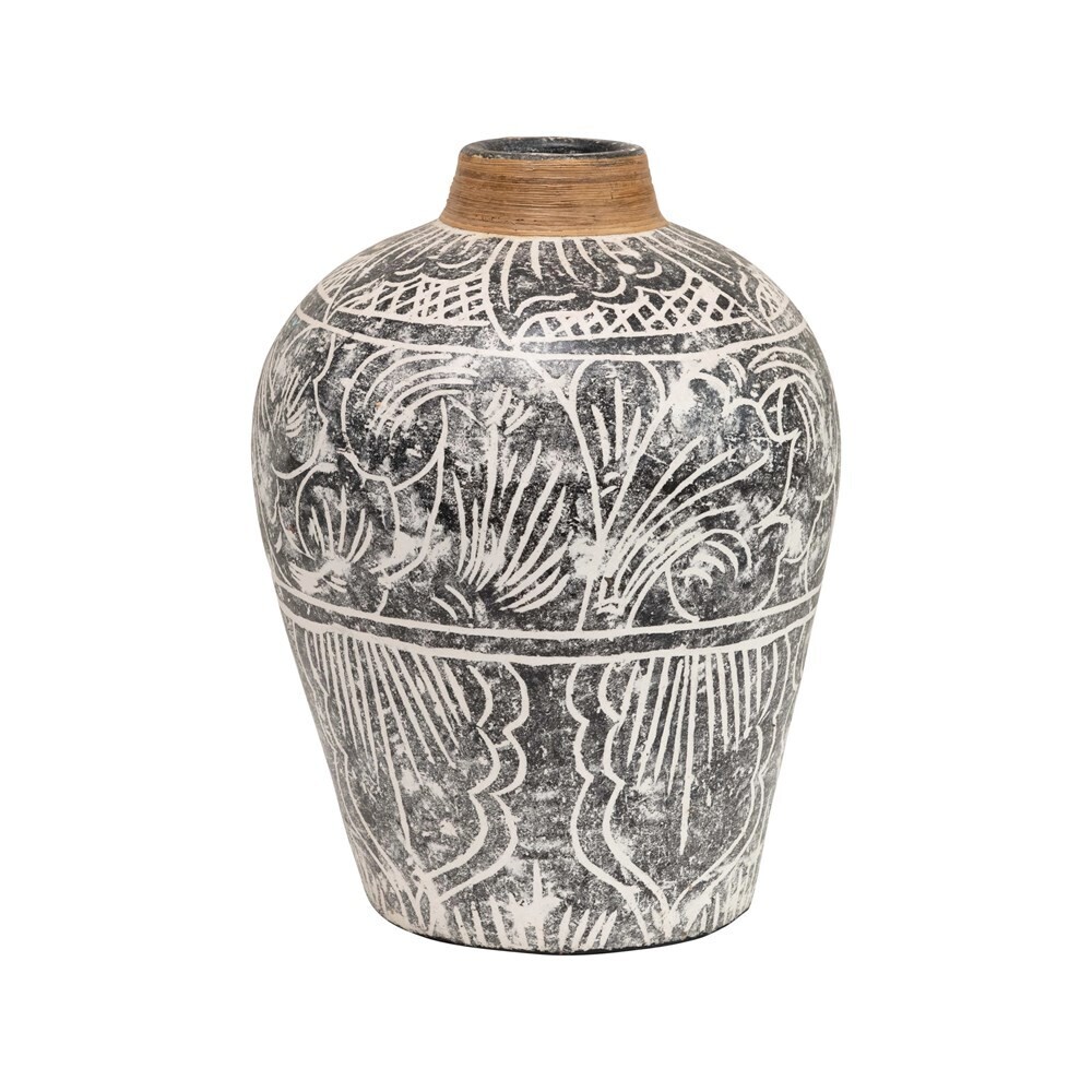 Hand Painted Terra Cotta Vase