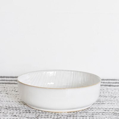 Ceramic White Line Bowl