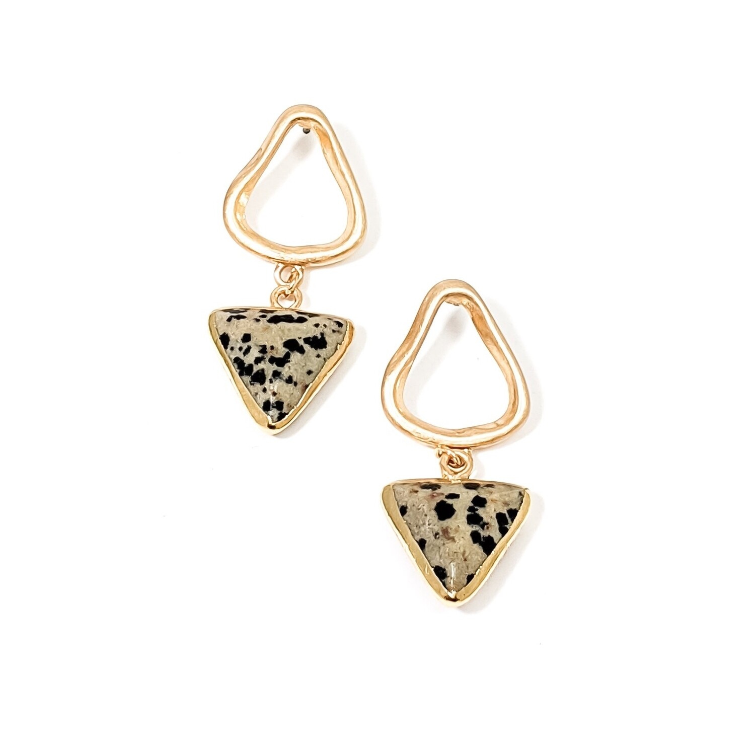 Speckled Triangle Dangle Earrings