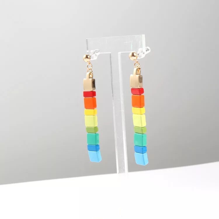 Colorful Bar Drop Earrings