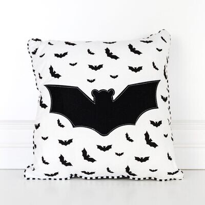 B&W Bat Pillow