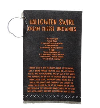Halloween Swirl Brownie Recipe Towel & Cutter Set