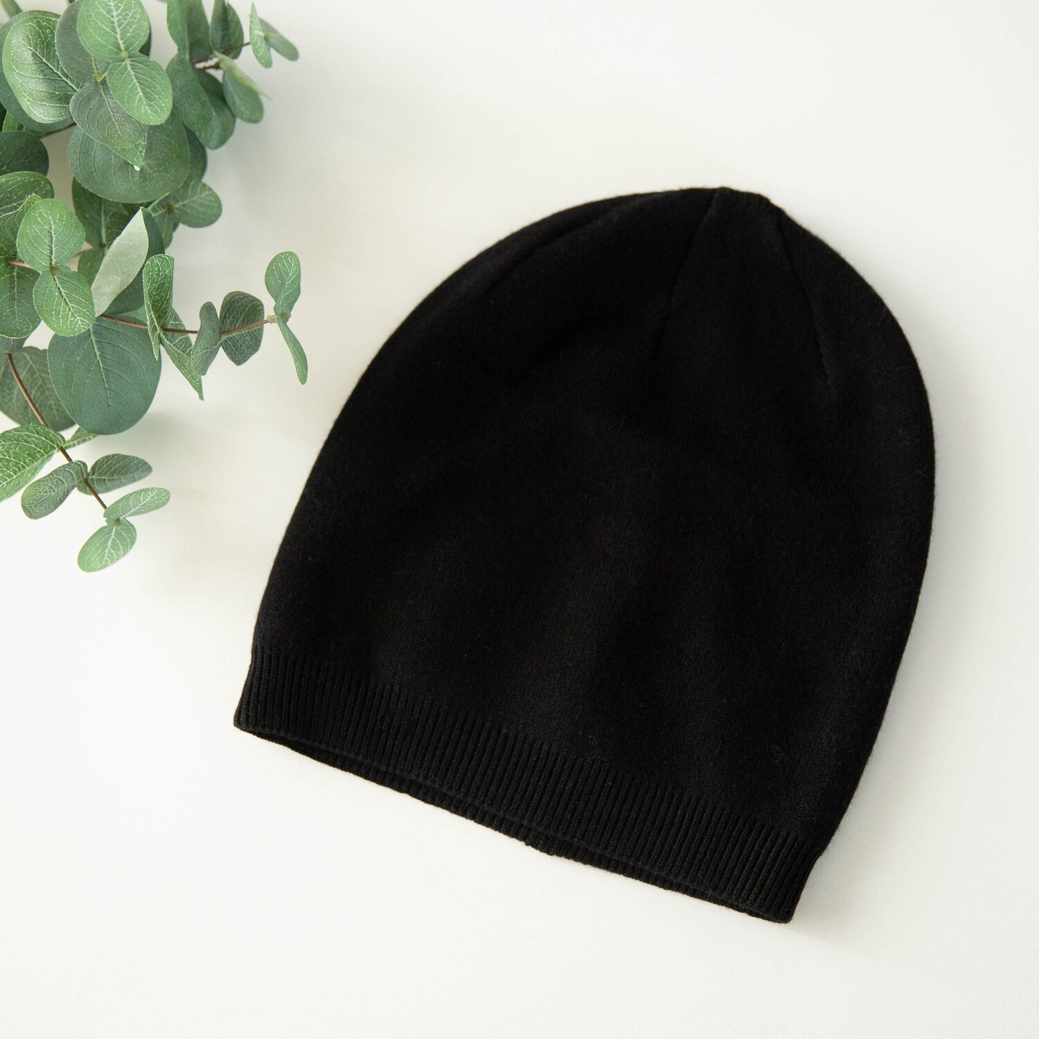 Black Cashmere Blend Beanie