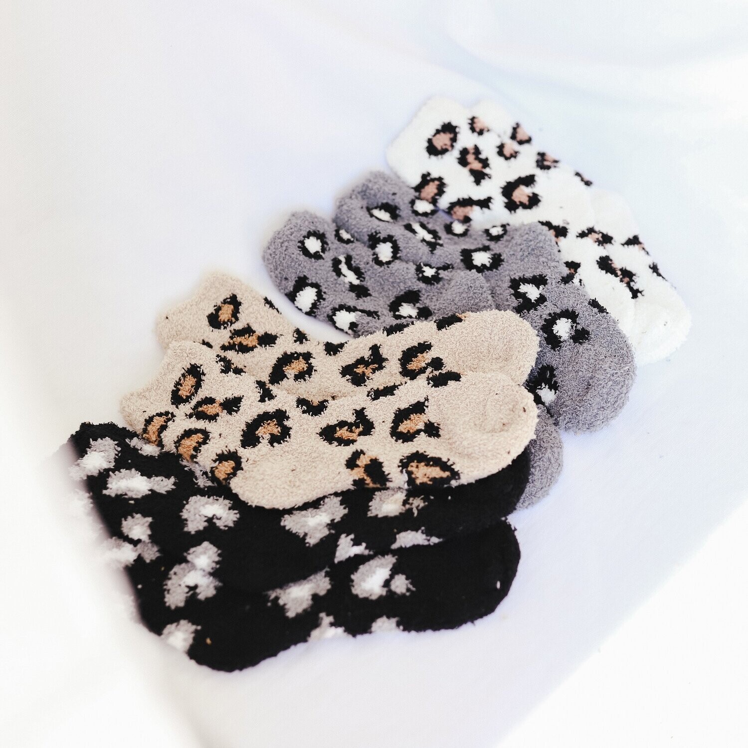 Black Soft Leopard Socks
