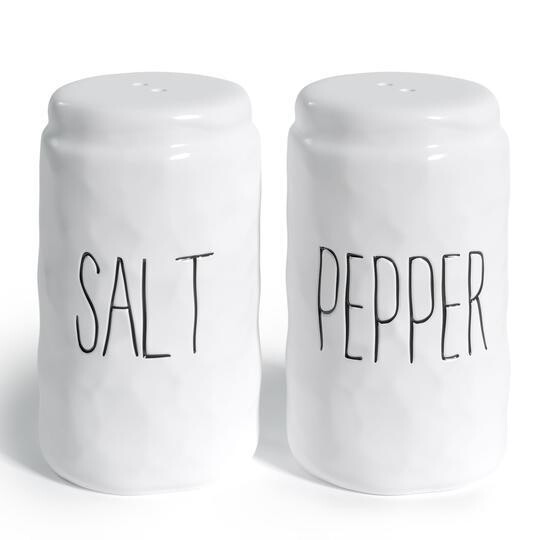 White Ceramic Salt & Pepper Set