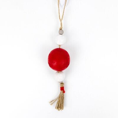 Red Beaded Tassel Ornament