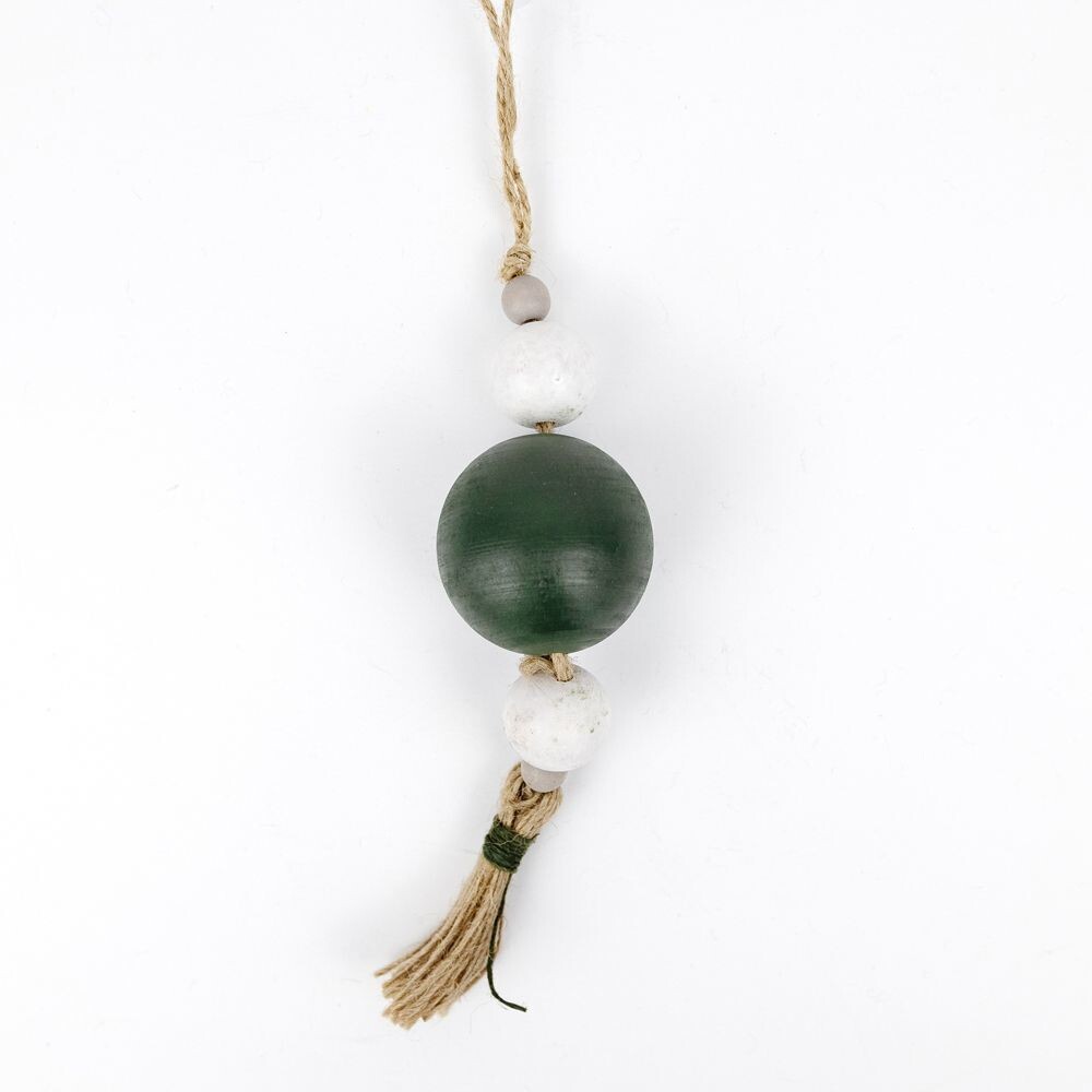 Green Beaded Tassel Ornament
