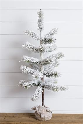 Frosted Tree With Burlap Base