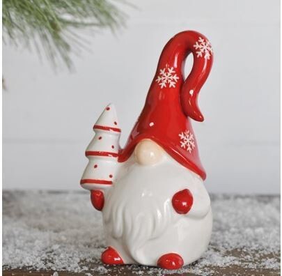 Ceramic Snowflake Hat Gnome