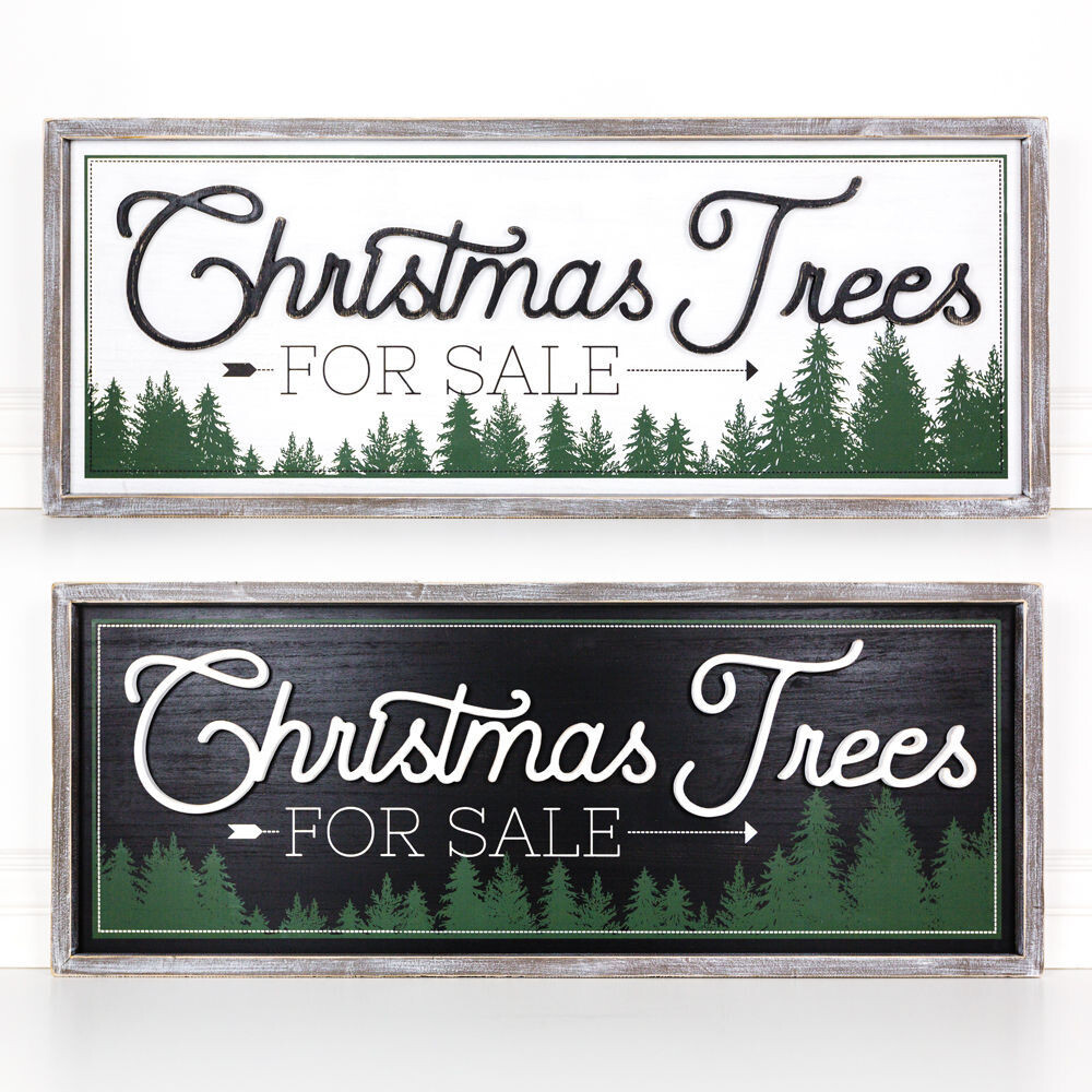 Reversible Christmas Tree For Sale Framed Sign
