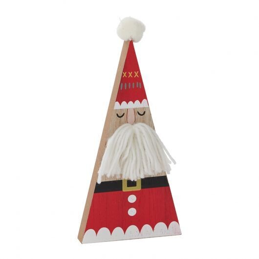 Lg Wooden Whisker Santa