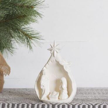 White Ceramic Nativity Scene