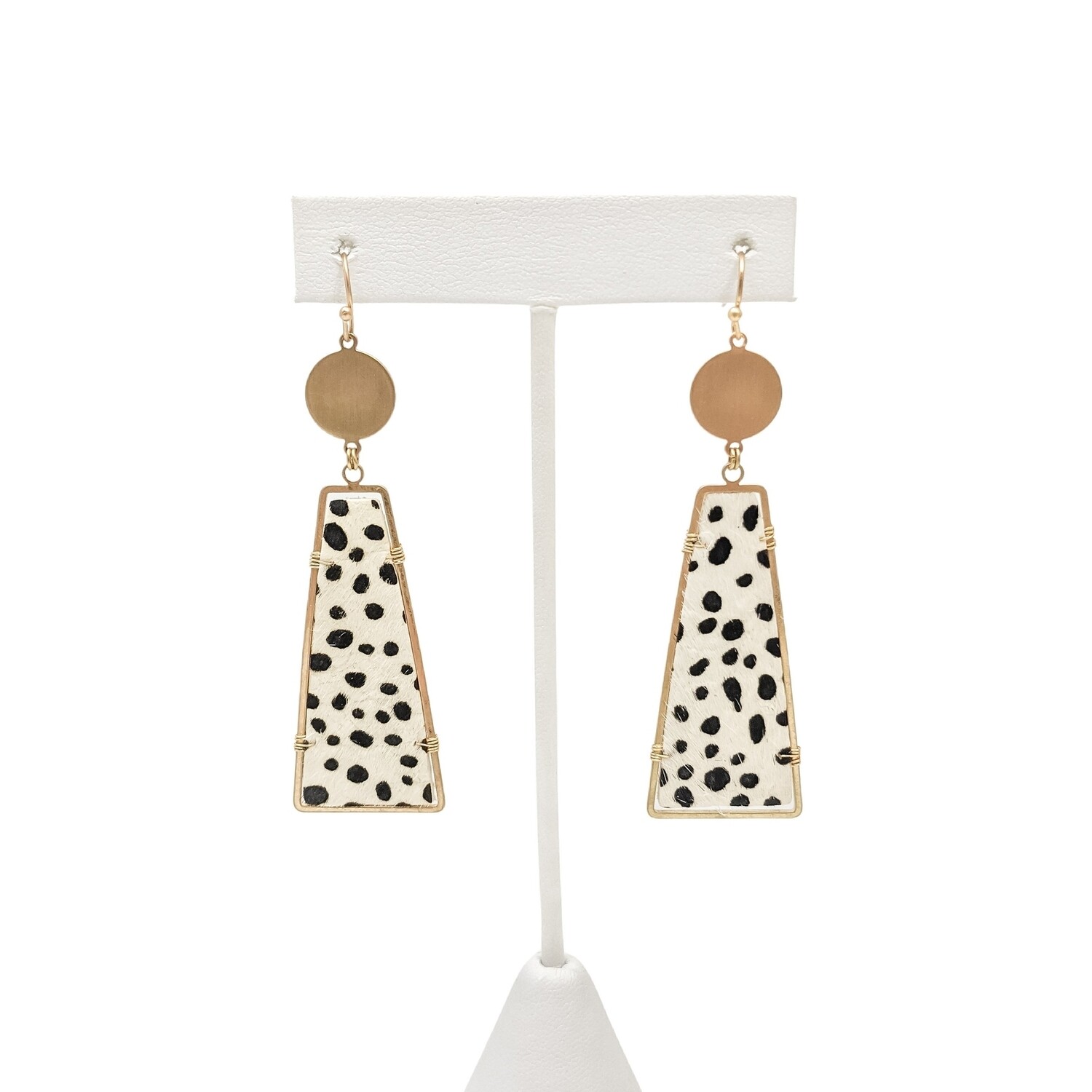 Gold Dalmatian Earrings