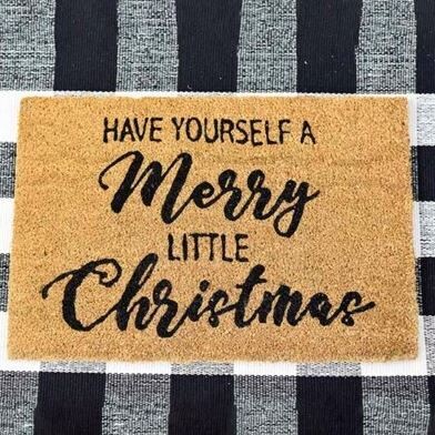 Merry Little Christmas Door Mat