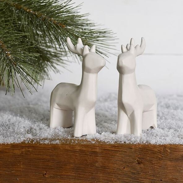 White Ceramic Deer