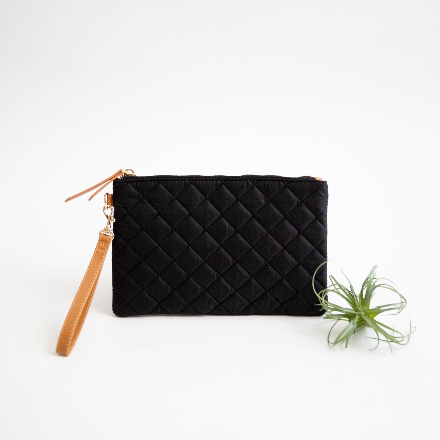 Black Quilted Wristlet