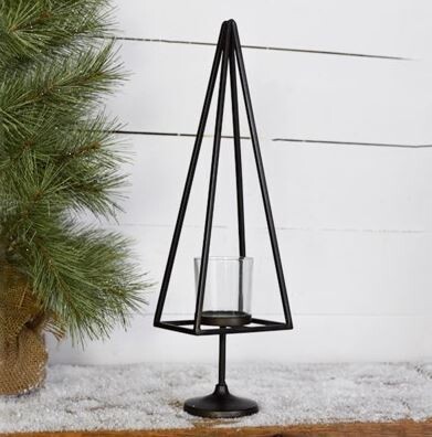 Lg Black Triangle Candle Stand