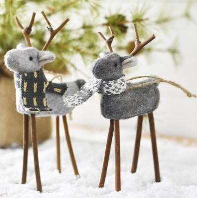 Gray Reindeer Ornament