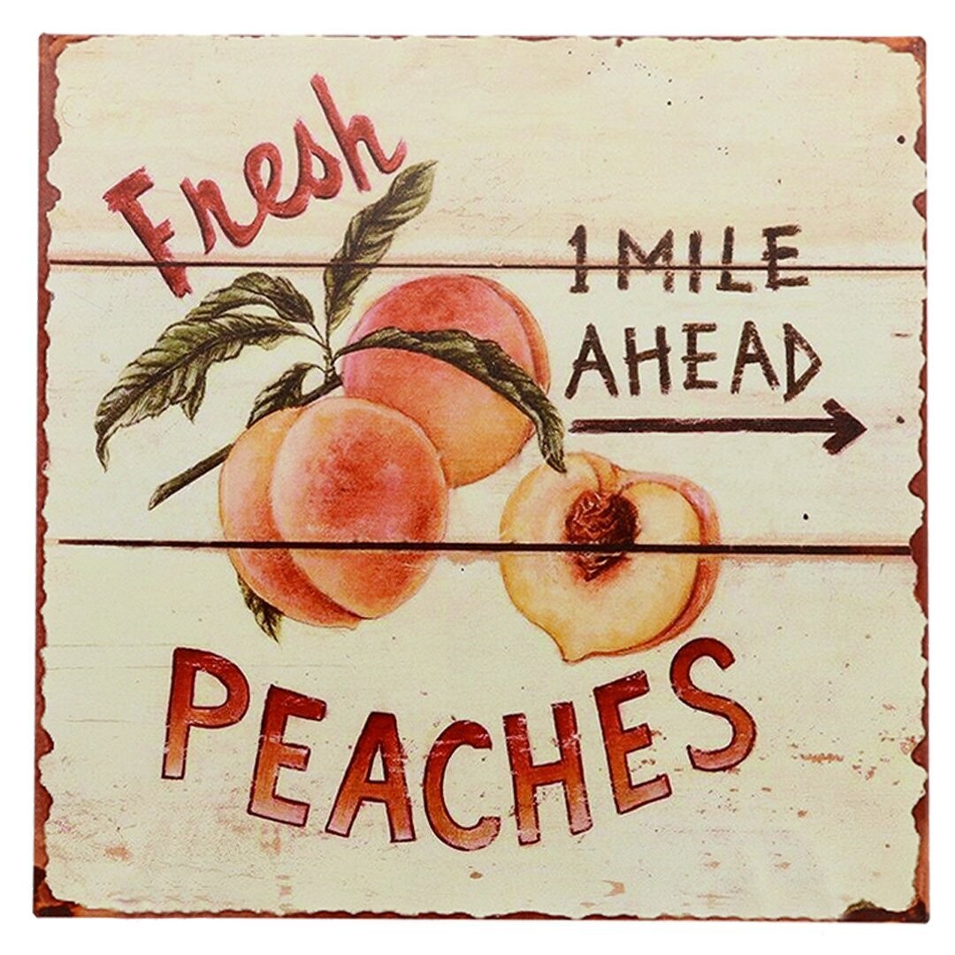 Fresh Peaches Tin Sign
