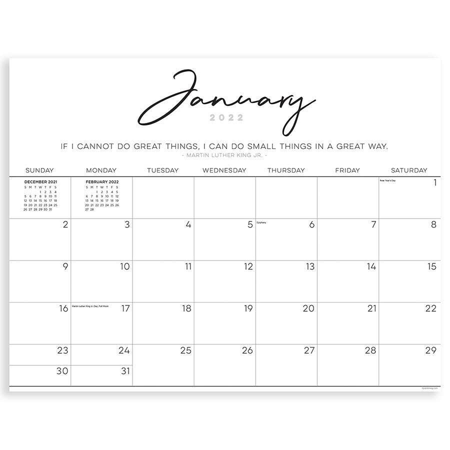 Black & White Script Desk Calendar