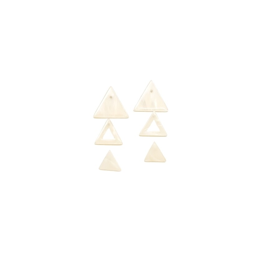 White Marble Triangle Earring Set