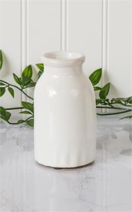 Crackled White Bud Vase