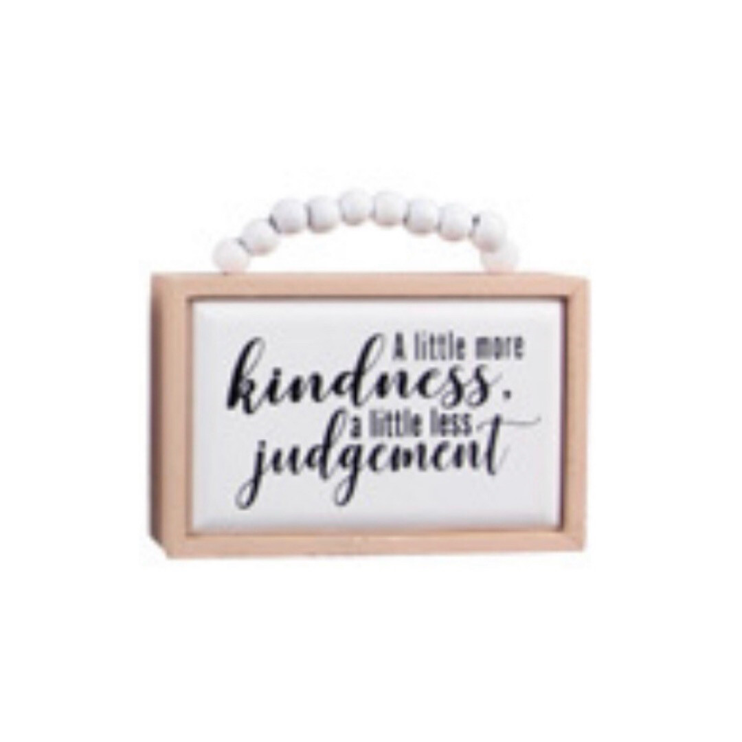 Kindness Beaded Pink Handle Sign