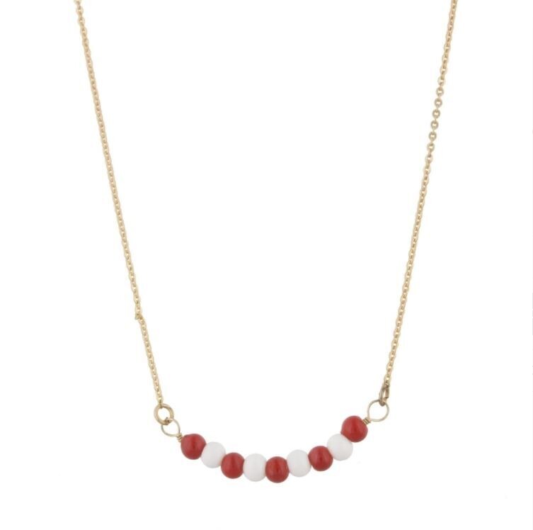 Red & White Home Team Necklace