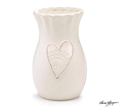 Lace Heart Embossed Vase