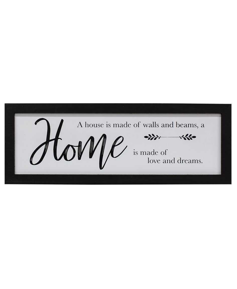 Love & Dreams Home B&W Framed Sign