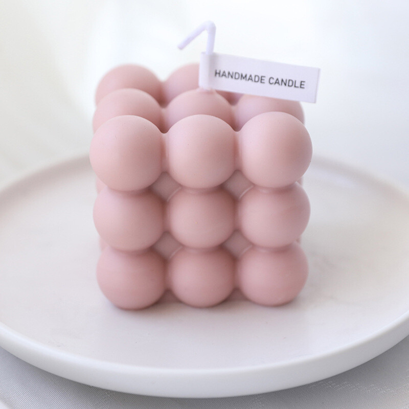 Pink Bubble Cube Candle