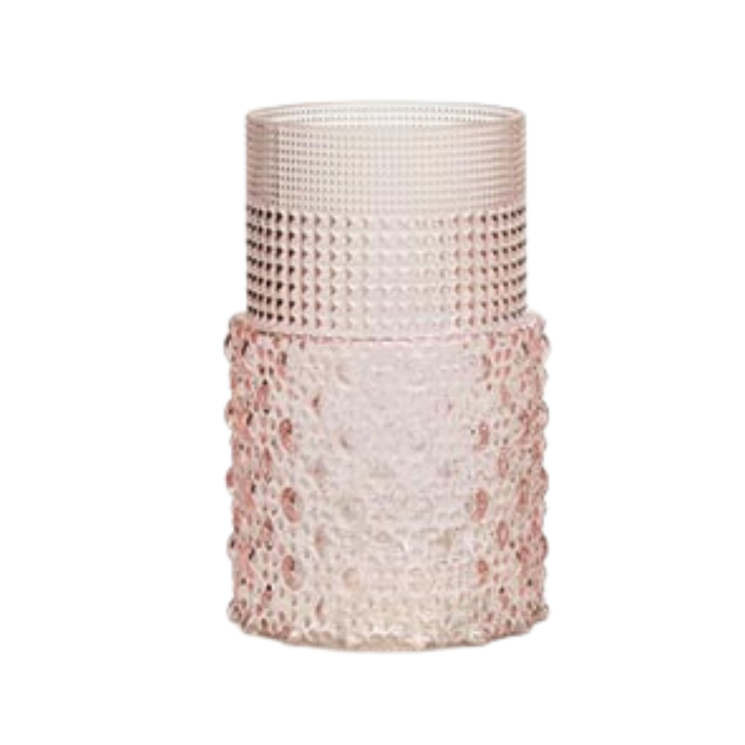 Pink Hobnail Translucent Vase