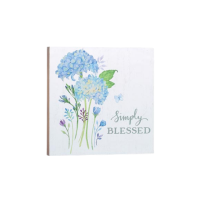 Blessed Floral Wood Block