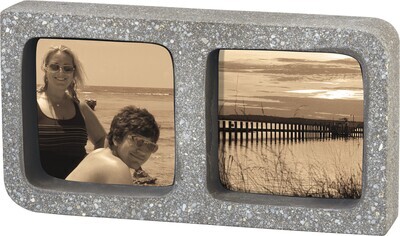 Gray Double Picture Frame