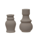 Lg Matte Gray Taper Candle Holder