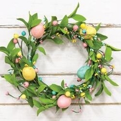 Easter Eggs & Herb Leaves Wreath