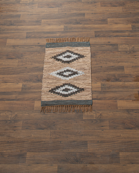 Blue & Brown Diamond Chindi Rug