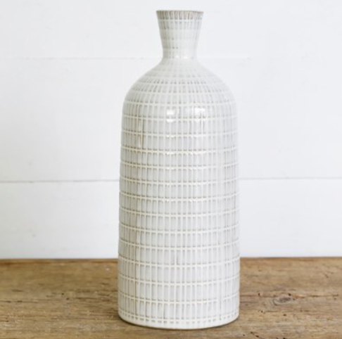Skinny Rectangle Striped Vase
