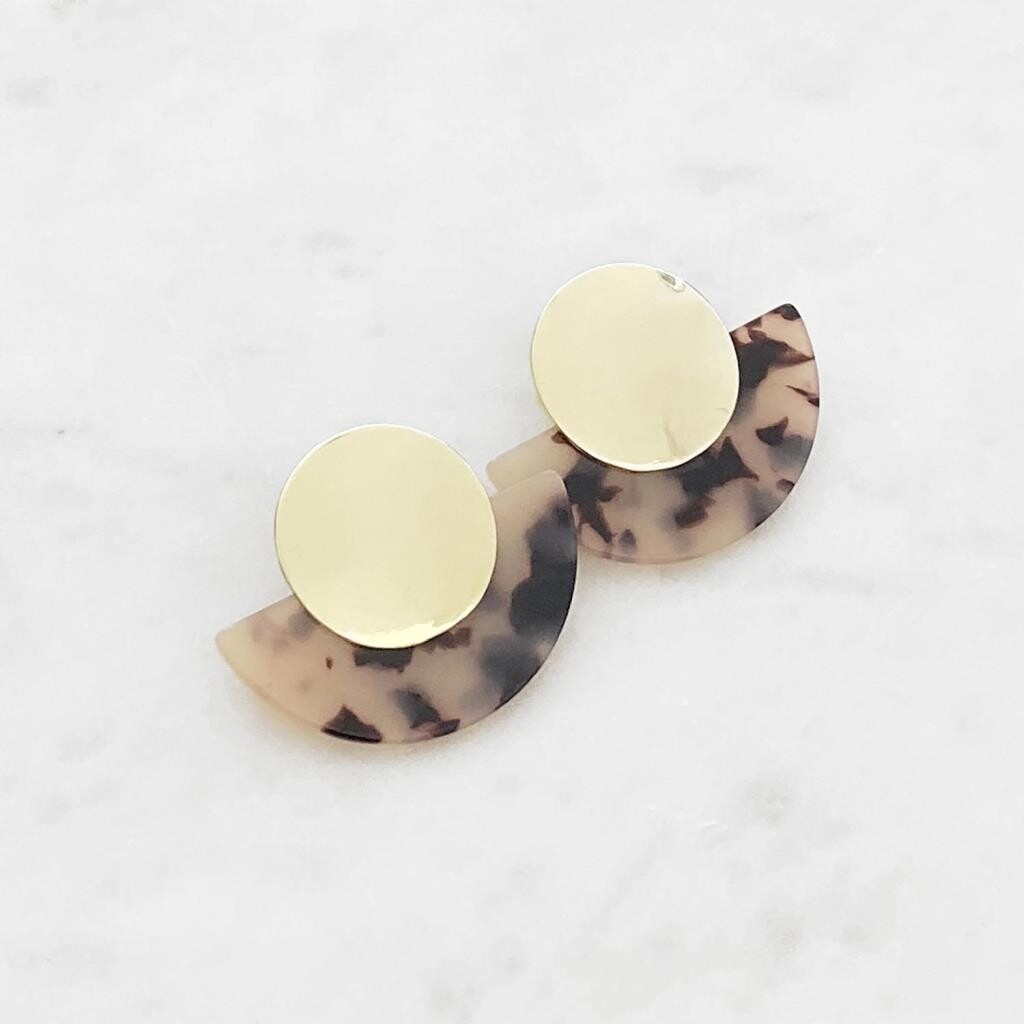 Blonde Tortoise & Gold Earrings