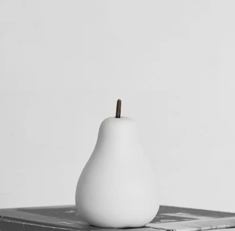 Matte White Ceramic Pear