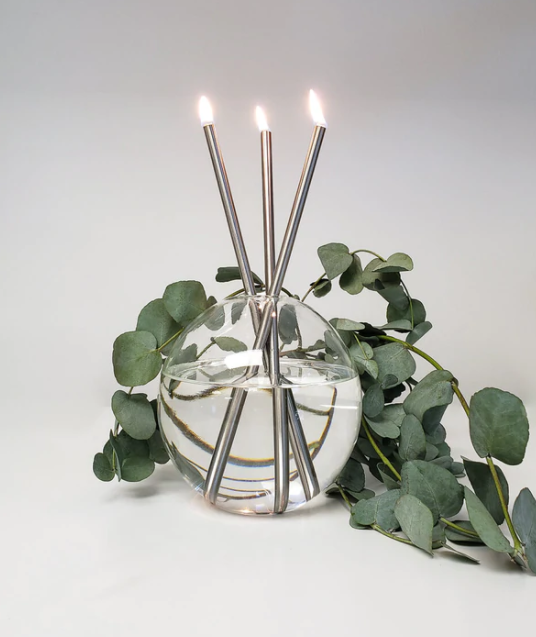 Silver Everlasting Candle Set