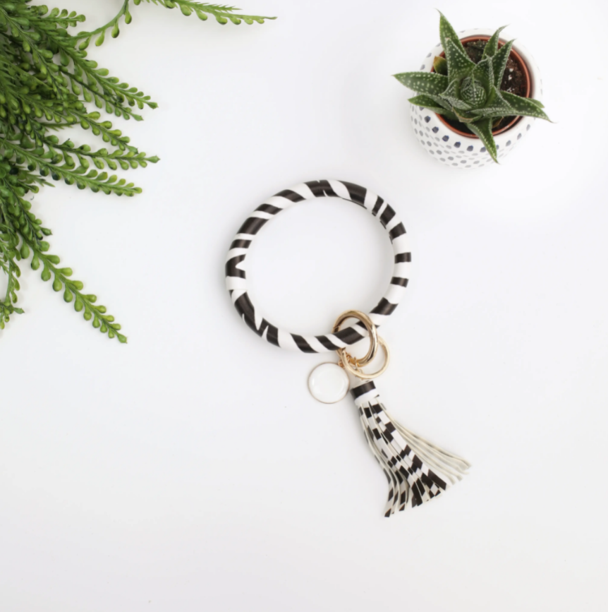Zebra Keychain Bracelet